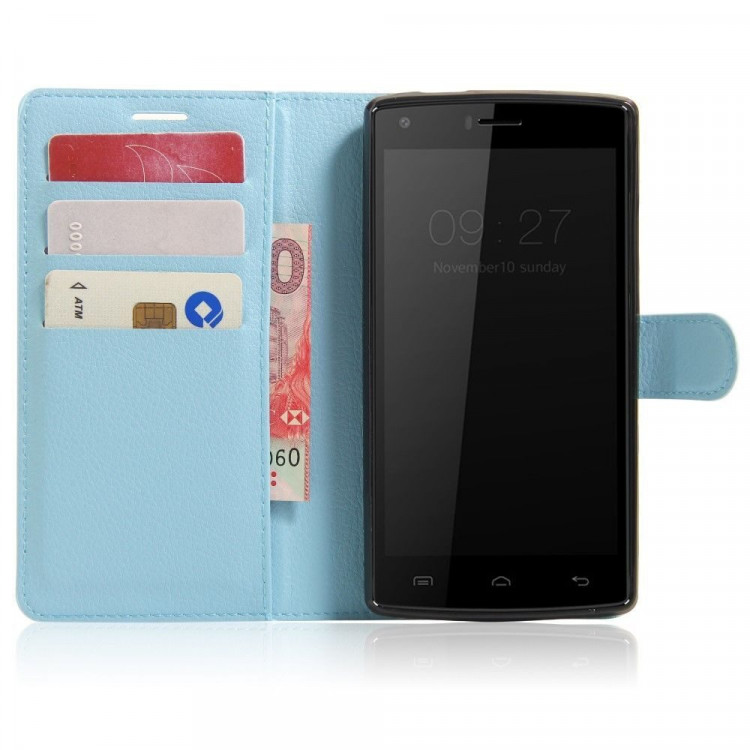 Чехол с визитницей для DOOGEE X5 Max / X5 Max Pro (голубой)