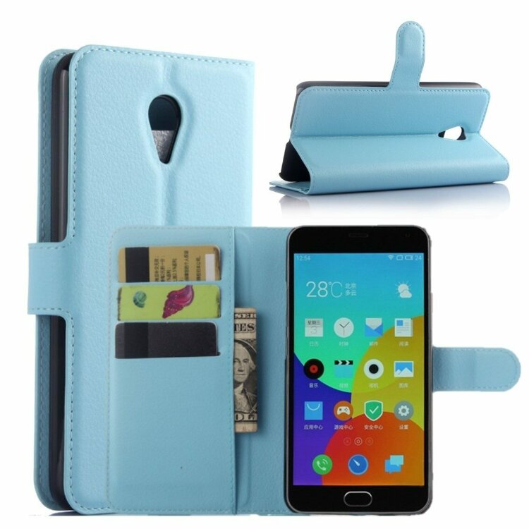 Чехол с визитницей для Meizu M2 Note (голубой)