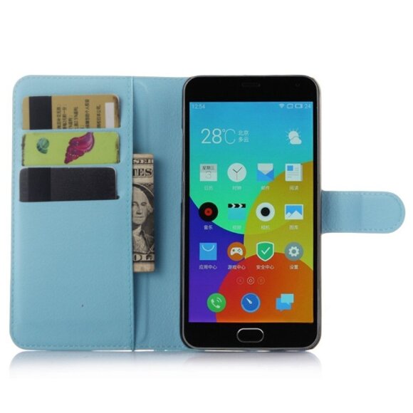 Чехол с визитницей для Meizu M2 Note (голубой) Чехол с визитницей для Meizu M2 Note (голубой)
