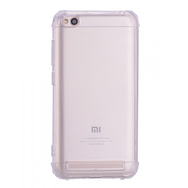 Силиконовый чехол с усиленными бортиками для Xiaomi Redmi 5A (прозрачный)