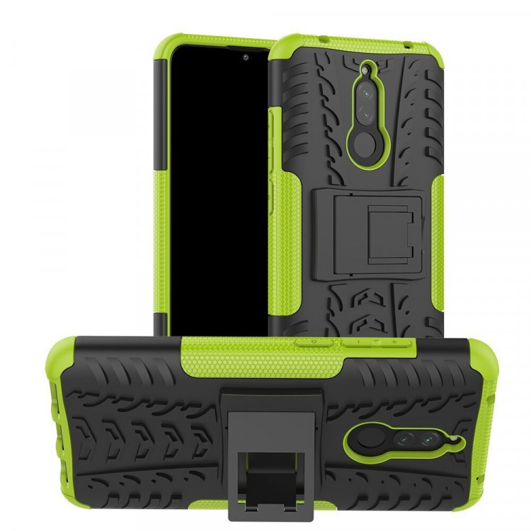Чехол Hybrid Armor для Xiaomi Redmi 8 / Redmi 8A (черный + зеленый)