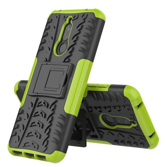 Чехол Hybrid Armor для Xiaomi Redmi 8 / Redmi 8A (черный + зеленый)