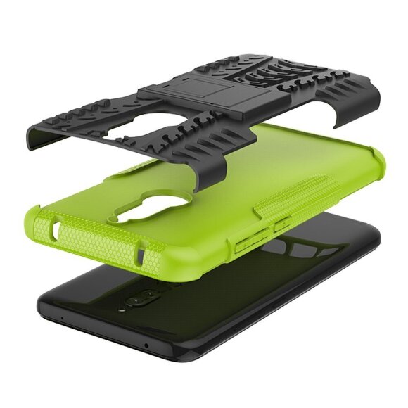 Чехол Hybrid Armor для Xiaomi Redmi 8 / Redmi 8A (черный + зеленый)