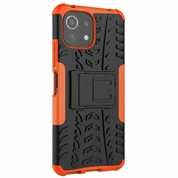 Чехол Hybrid Armor для Xiaomi Mi 11 Lite / Xiaomi Mi 11 Lite 5G (черный + оранжевый) Чехол Hybrid Armor для Xiaomi Mi 11 Lite / Xiaomi Mi 11 Lite 5G (черный + оранжевый)