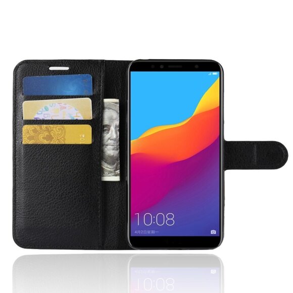 Чехол с визитницей для Huawei Y6 Prime (2018) / Honor 7A / Honor 7C (AUM-L41) / Honor 7A Pro (AUM-L29) (черный)
