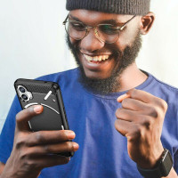 Чехол-накладка Carbon Fibre для Nothing Phone (1) (черный)