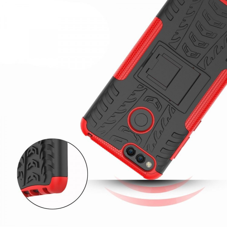 Чехол Hybrid Armor для Huawei Honor 7X (черный + красный)