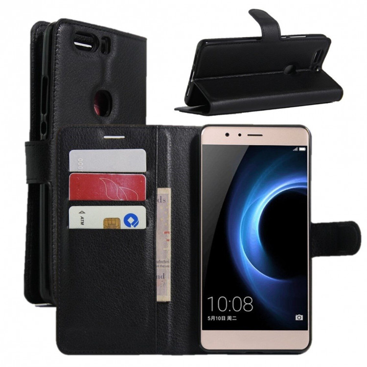Чехол с визитницей для Huawei Honor V8 (черный)