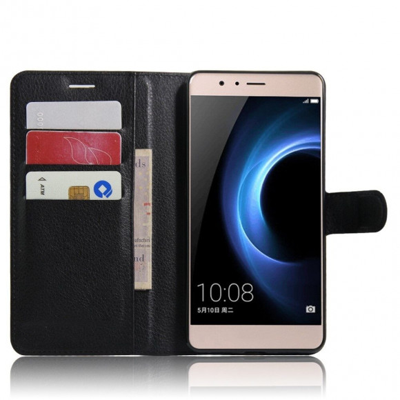 Чехол с визитницей для Huawei Honor V8 (черный) Чехол с визитницей для Huawei Honor V8 (черный)