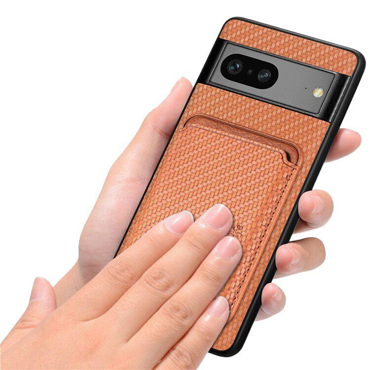 Чехол с магнитным держателем карт для Google Pixel 7 (коричневый)