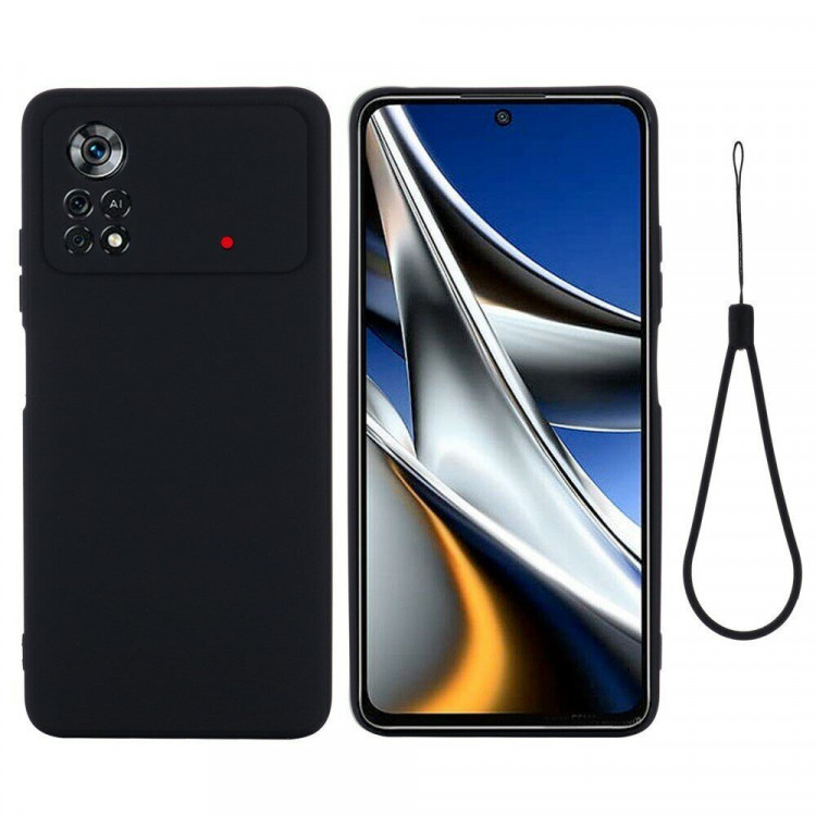 Силиконовый чехол Mobile Shell для Xiaomi Poco X4 Pro 5G (черный)