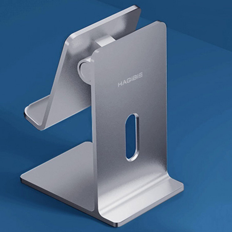 Алюминиевая подставка Hagibis для смартфона и планшета (серебряный)