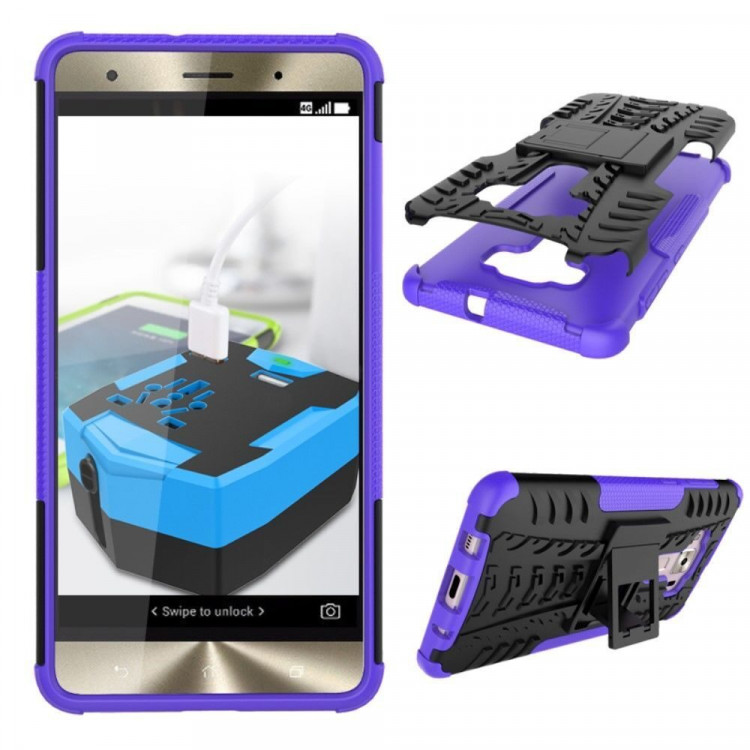 Чехол Hybrid Armor для ASUS Zenfone 3 Deluxe ZS570KL (черный + фиолетовый)