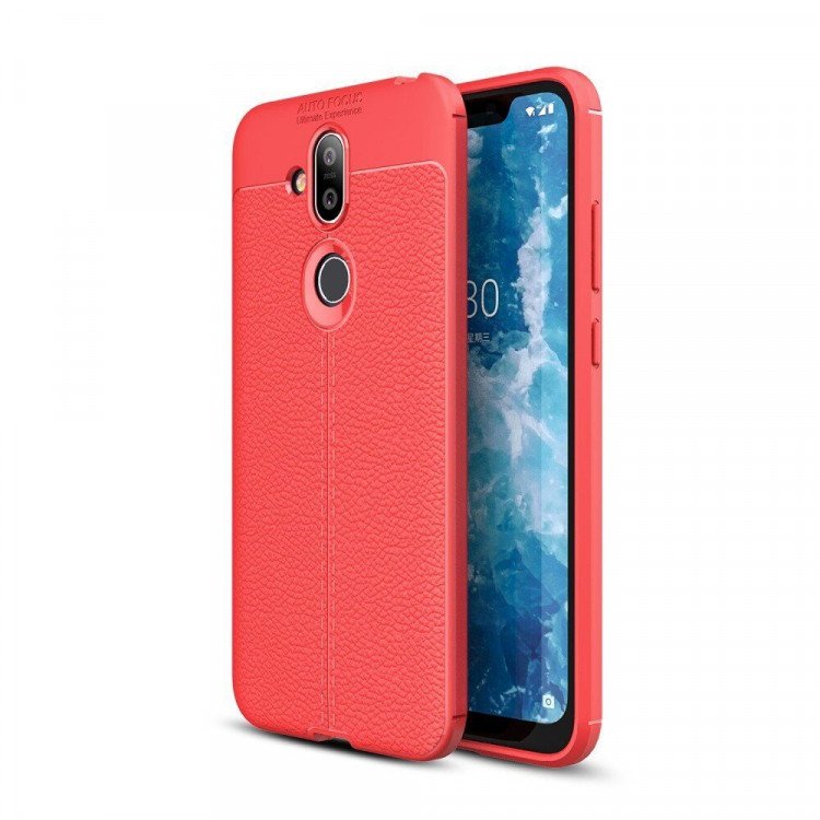 Чехол-накладка Litchi Grain для Nokia 8.1 (красный)