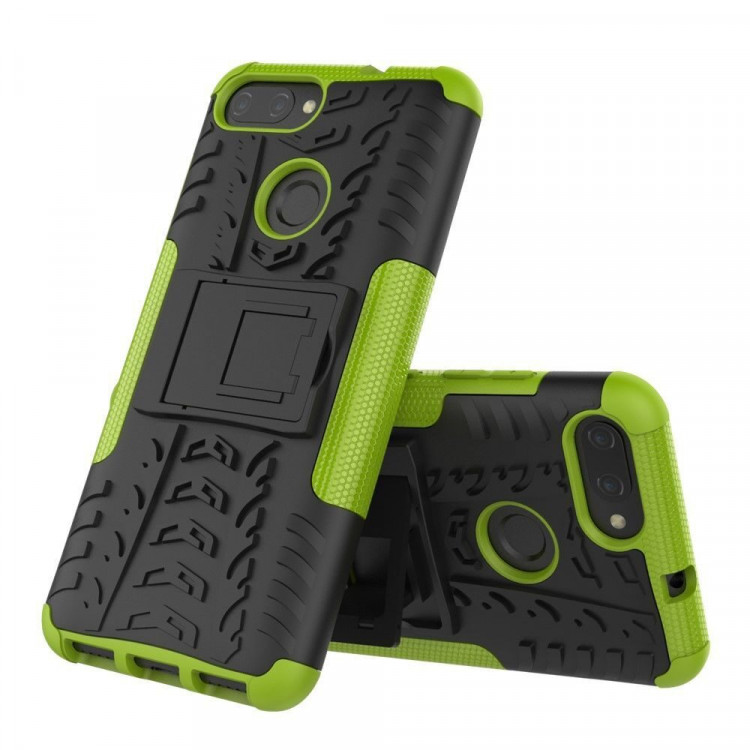 Чехол Hybrid Armor для Asus ZenFone Max Plus (M1) ZB570TL (черный + зеленый)