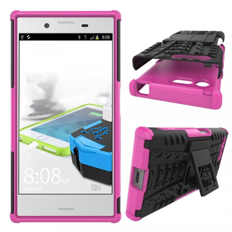 Чехол Hybrid Armor для Sony Xperia X Compact (черный + розовый)