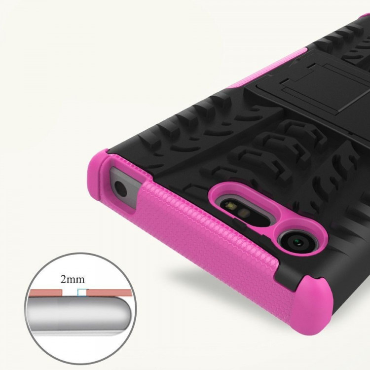 Чехол Hybrid Armor для Sony Xperia X Compact (черный + розовый)