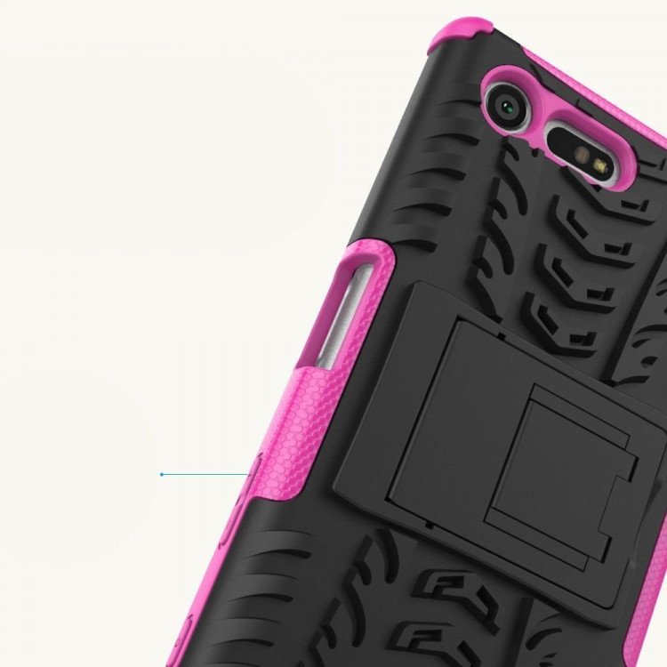 Чехол Hybrid Armor для Sony Xperia X Compact (черный + розовый)