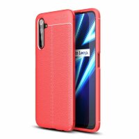 Чехол-накладка Litchi Grain для Realme 6 Pro (красный)
