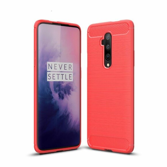 Чехол-накладка Carbon Fibre для OnePlus 7T Pro (красный)