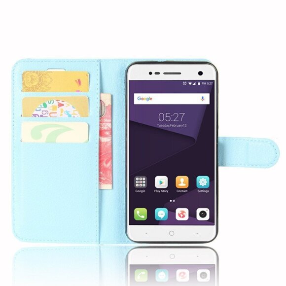 Чехол с визитницей для ZTE Blade V8 Mini (голубой)