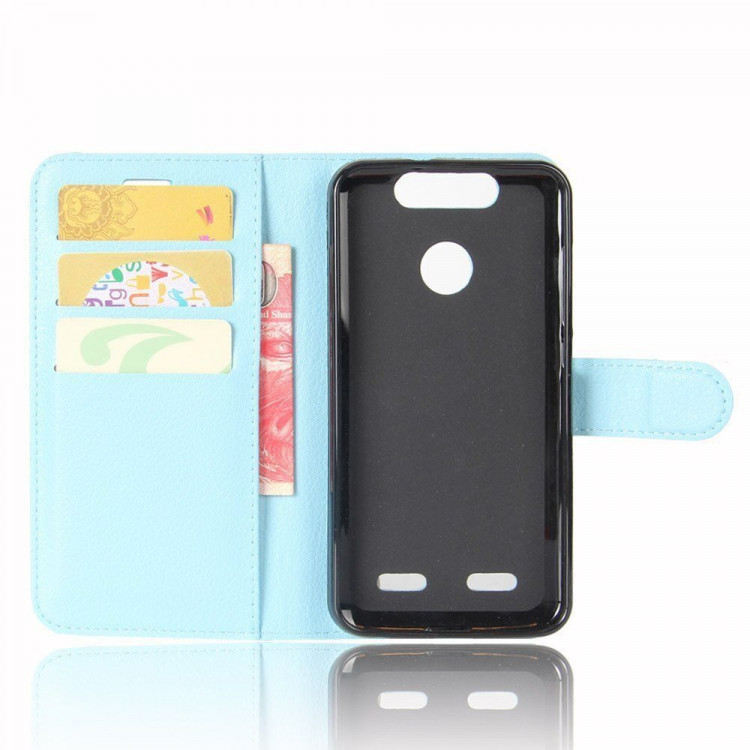 Чехол с визитницей для ZTE Blade V8 Mini (голубой)
