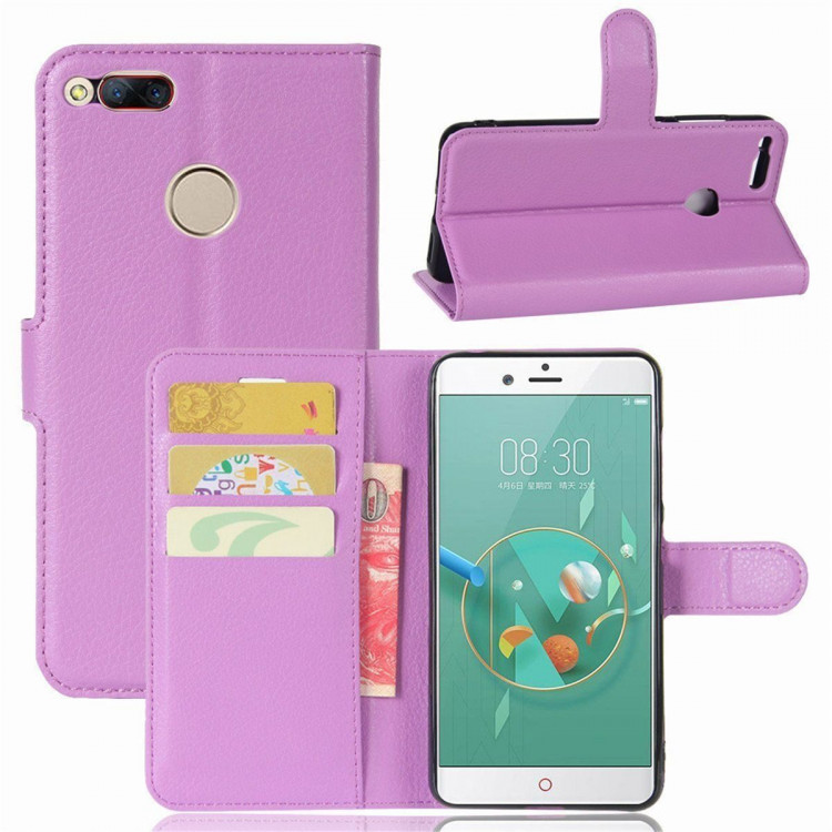 Чехол с визитницей для ZTE Nubia Z17 mini (фиолетовый)