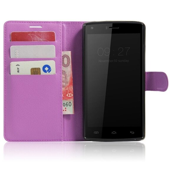 Чехол с визитницей для DOOGEE X5 Max / X5 Max Pro (фиолетовый)
