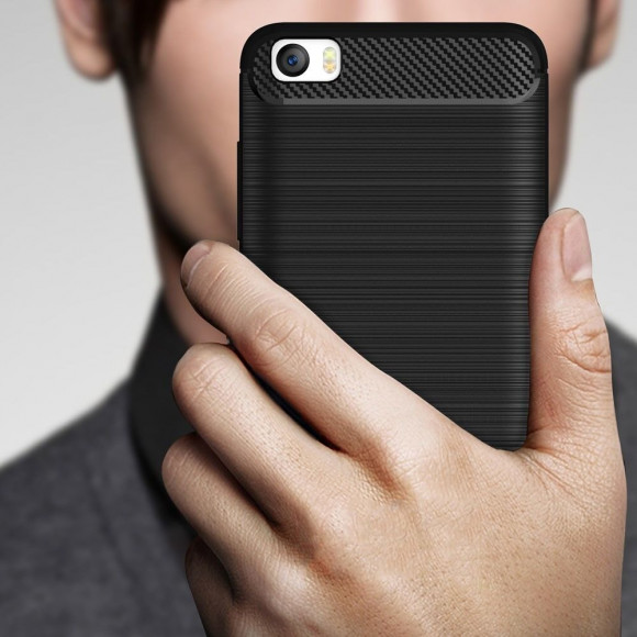 Чехол-накладка Carbon Fibre для Xiaomi Mi5 (темно-синий)