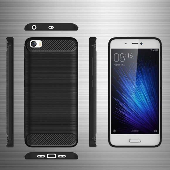 Чехол-накладка Carbon Fibre для Xiaomi Mi5 (темно-синий)