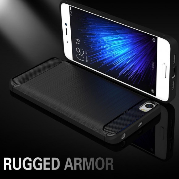 Чехол-накладка Carbon Fibre для Xiaomi Mi5 (темно-синий)