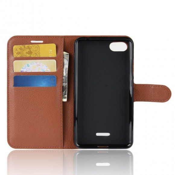 Чехол с визитницей для Xiaomi Redmi 6A (коричневый)