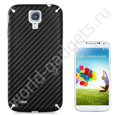 Карбоновая пленка для Samsung Galaxy S4 (черная)