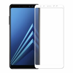 Защитное стекло FULL 3D для Samsung Galaxy A8 (2018) (белый)