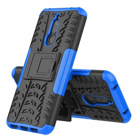 Чехол Hybrid Armor для Xiaomi Redmi 8 / Redmi 8A (черный + голубой)