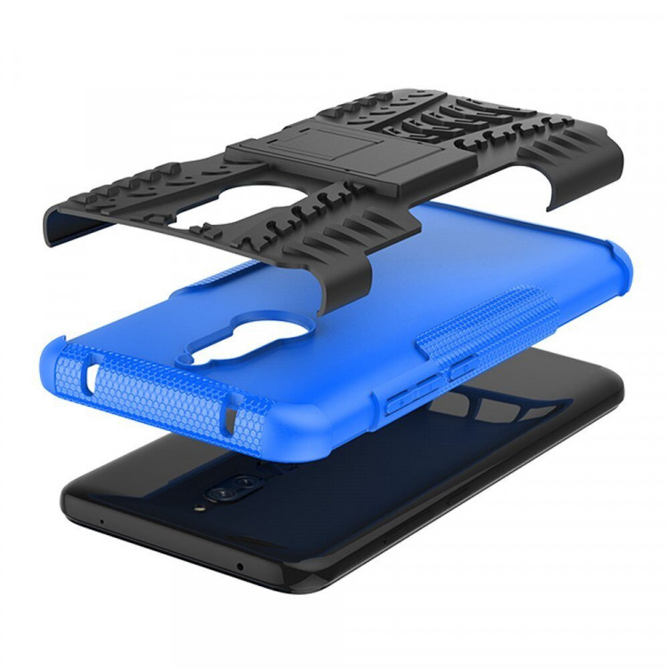 Чехол Hybrid Armor для Xiaomi Redmi 8 / Redmi 8A (черный + голубой)