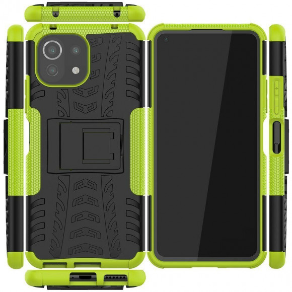 Чехол Hybrid Armor для Xiaomi Mi 11 Lite / Xiaomi Mi 11 Lite 5G (черный + зеленый)