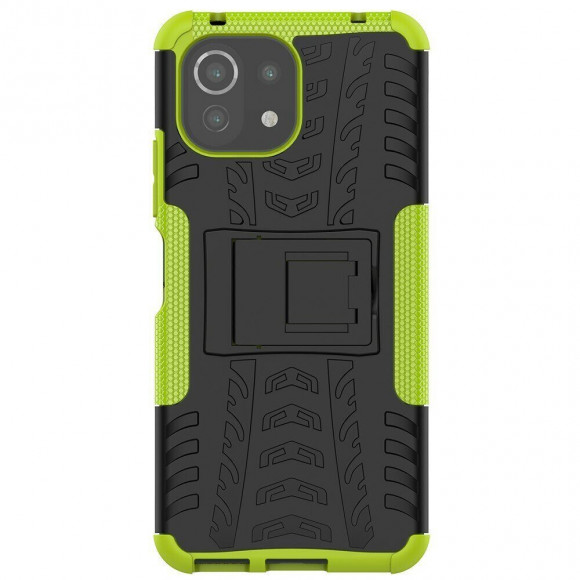Чехол Hybrid Armor для Xiaomi Mi 11 Lite / Xiaomi Mi 11 Lite 5G (черный + зеленый)