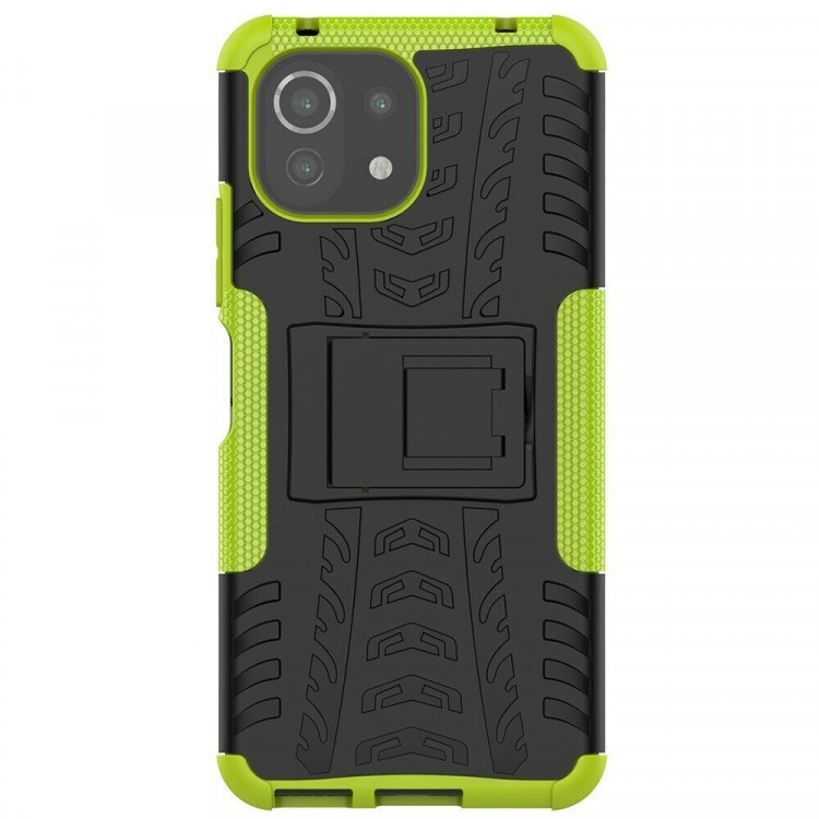 Чехол Hybrid Armor для Xiaomi Mi 11 Lite / Xiaomi Mi 11 Lite 5G (черный + зеленый)