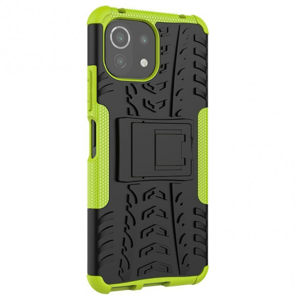 Чехол Hybrid Armor для Xiaomi Mi 11 Lite / Xiaomi Mi 11 Lite 5G (черный + зеленый)