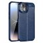 Чехол-накладка Litchi Grain для iPhone 15 Plus (темно-синий)