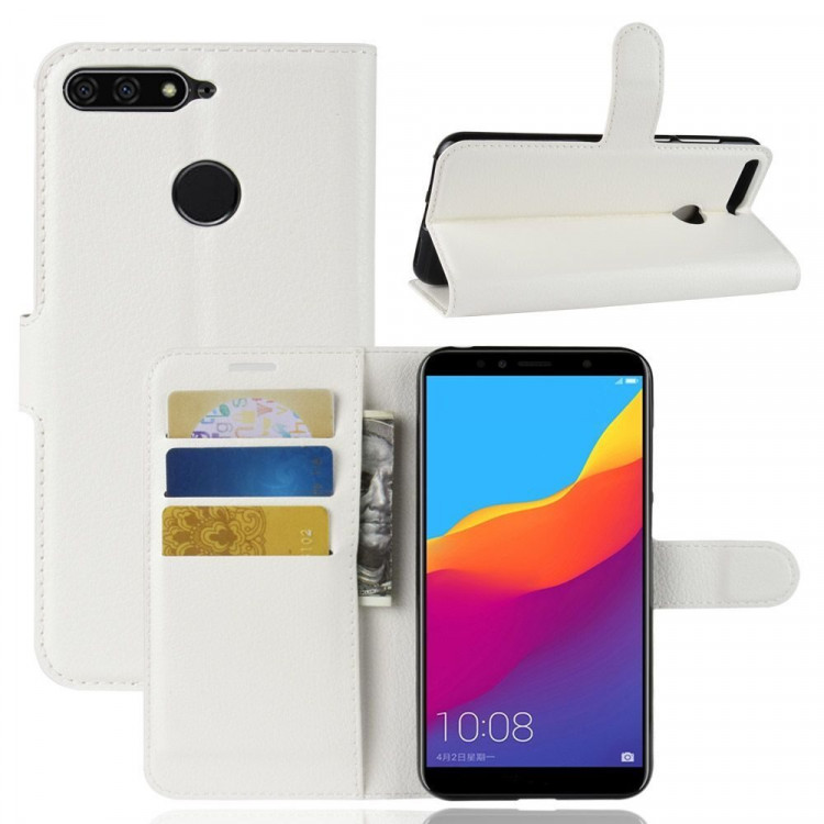 Чехол с визитницей для Huawei Y6 Prime (2018) / Honor 7A / Honor 7C (AUM-L41) / Honor 7A Pro (AUM-L29) (белый)