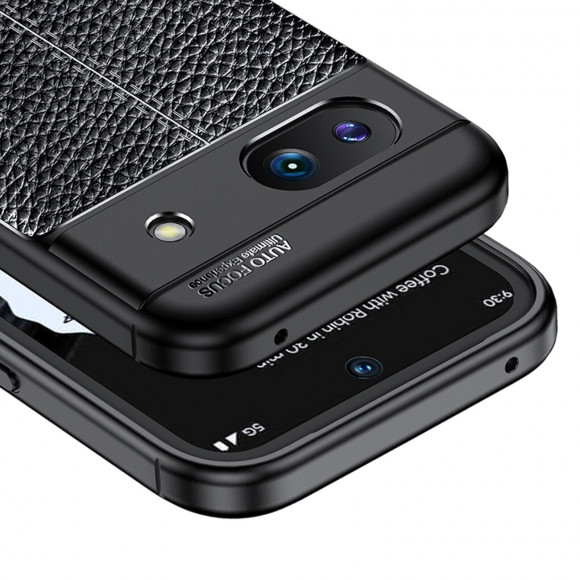 Чехол-накладка Litchi Grain для Google Pixel 8a (черный) Чехол-накладка Litchi Grain для Google Pixel 8a (черный)