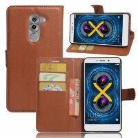 Чехол с визитницей для Huawei Honor 6x 2016 (коричневый)