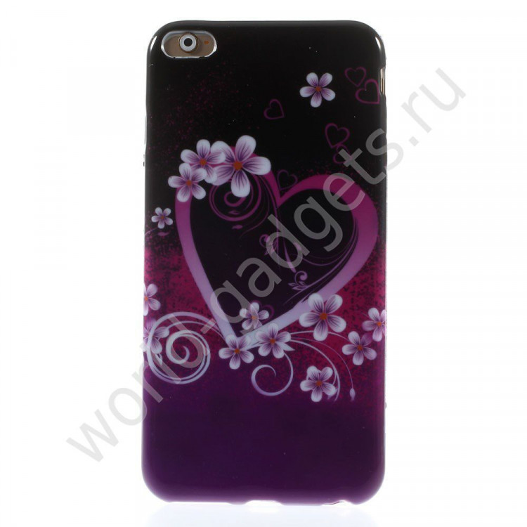 Чехол из мягкого пластика для iPhone 6 Plus (Сердце)