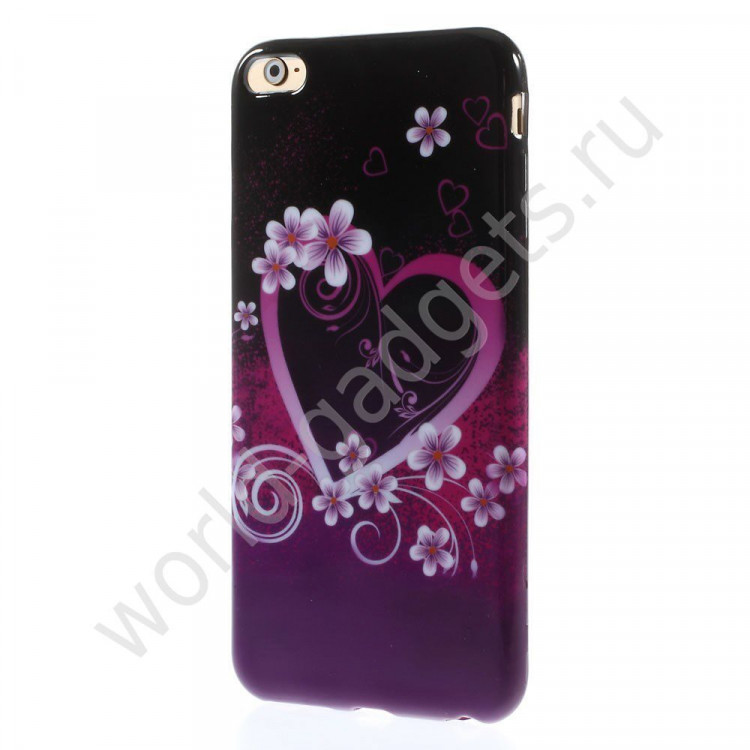 Чехол из мягкого пластика для iPhone 6 Plus (Сердце)