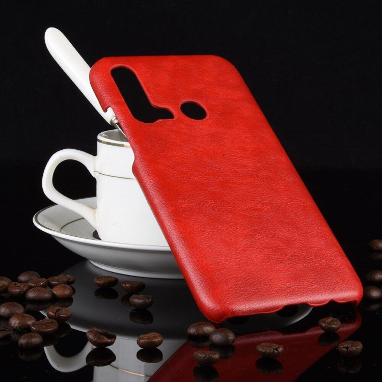 Кожаная накладка-чехол для Huawei P20 lite (2019) / Huawei nova 5i (красный)