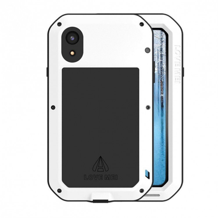 Гибридный чехол LOVE MEI для iPhone XR (белый)