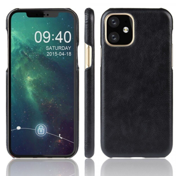 Кожаная накладка-чехол для iPhone 11 Pro (черный)