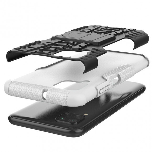 Чехол Hybrid Armor для Huawei P40 lite (черный + белый) Чехол Hybrid Armor для Huawei P40 lite (черный + белый)
